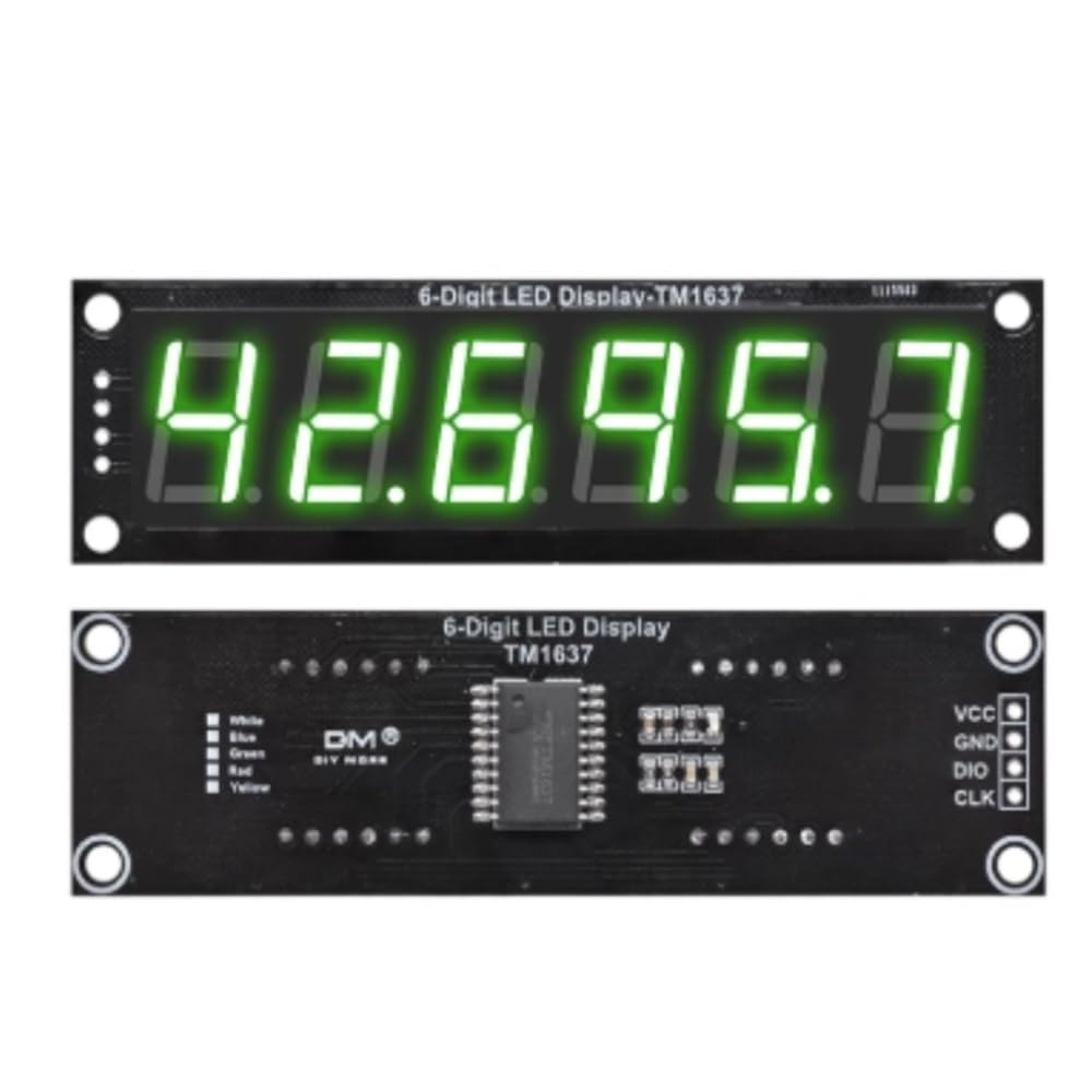 Display LED 6 Cifre TM1637 - Modulo 0.56" Per Elettronica Fai Da Te, Verde, 5V - Foto 7