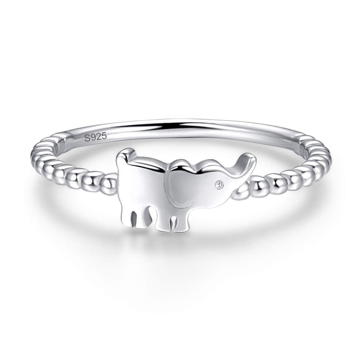 Girls Fashion Rings 925 Sterling Silver Cute Elephant Rings 925 Sterling Silver Animal Rings for Teen Girls Comfort Fit Size 6-9