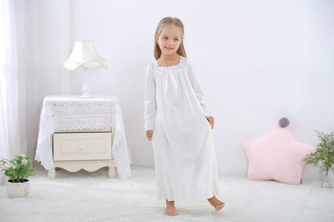 Dziewczęca bawełniana koszula nocna z długim rękawem Sleepshirts piżama maluch sukienka do spania księżniczka bielizna nocna dla dziewczynki 3-12 lat good