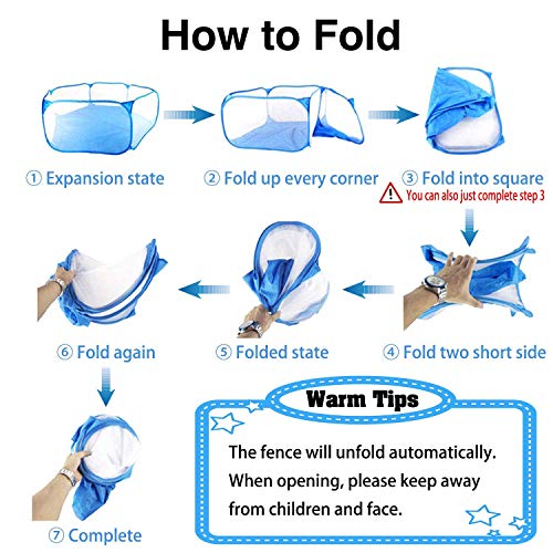 RYPET Guinea Pig Playpen - Breathable & Transparent Pet Playpen Pop Open Outdoor/Indoor Exercise Fence, Portable Yard Fence for Guinea Pig, Rabbits, Hamster, Chinchillas and Hedgehogs - Thumbnail 5