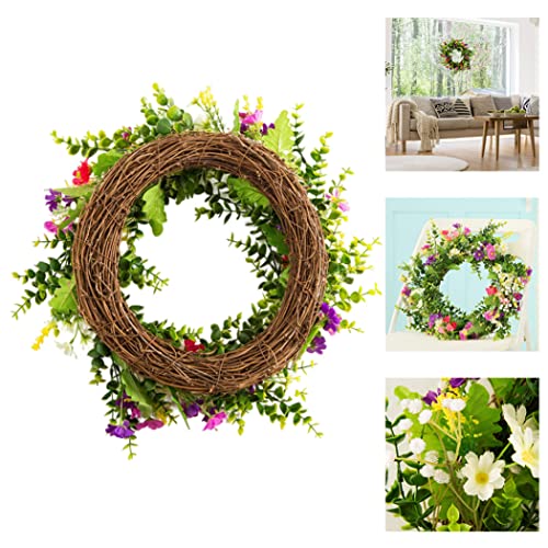 Couronne de fleur artificielle daisy 43cm suspendue et résistante