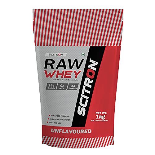 Image of Scitron Raw Whey (100% Whey Protein Concentrate, 24g Protein, 0g Sugar, 33 Servings, Essential & Non-Essential Amino Acids, No Added Flavour & Sweetener) - 1 kg