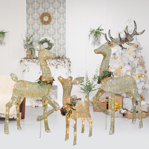 Cerf véritable 3D de Noël lumineux pour remplacer vieux décors