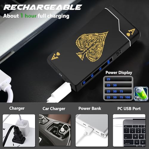 Encendedor eléctrico tipo soplete 2 unidades recargable USB miniatura 4