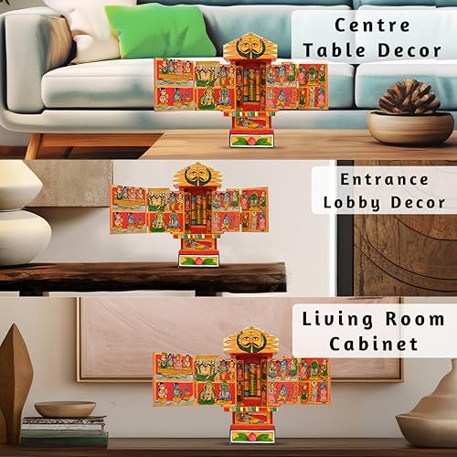 Image of Antique Showpiece Wooden Handicraft for Living Room Home Decor - Handmade Heritage Ethnic Accent for House Warming Gift and Home Decoration | Ram Krishna