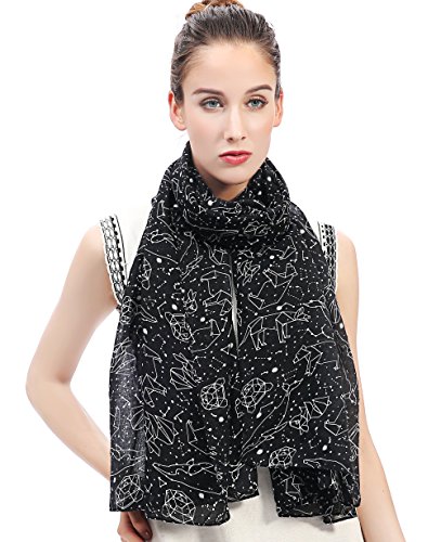 Lina & Lily Constellation Stars Print Women's Scarf Shawl Wrap Lightweight