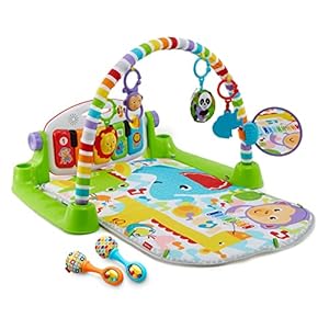 Fisher-Price Baby Gym with Kick & Play Piano Learning-Toy featuring Smart Stages Educational Content and 2 Soft Maracas…