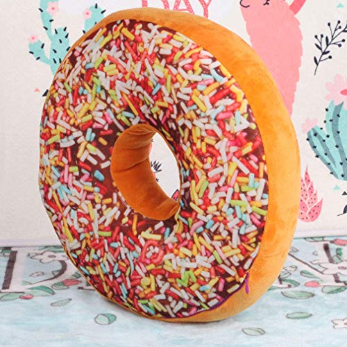 Nunubee rundes Donut-Kissen, Plüsch, Zierkissen für Bürostuhl, Autositz., Muster 4, 40 * 40cm