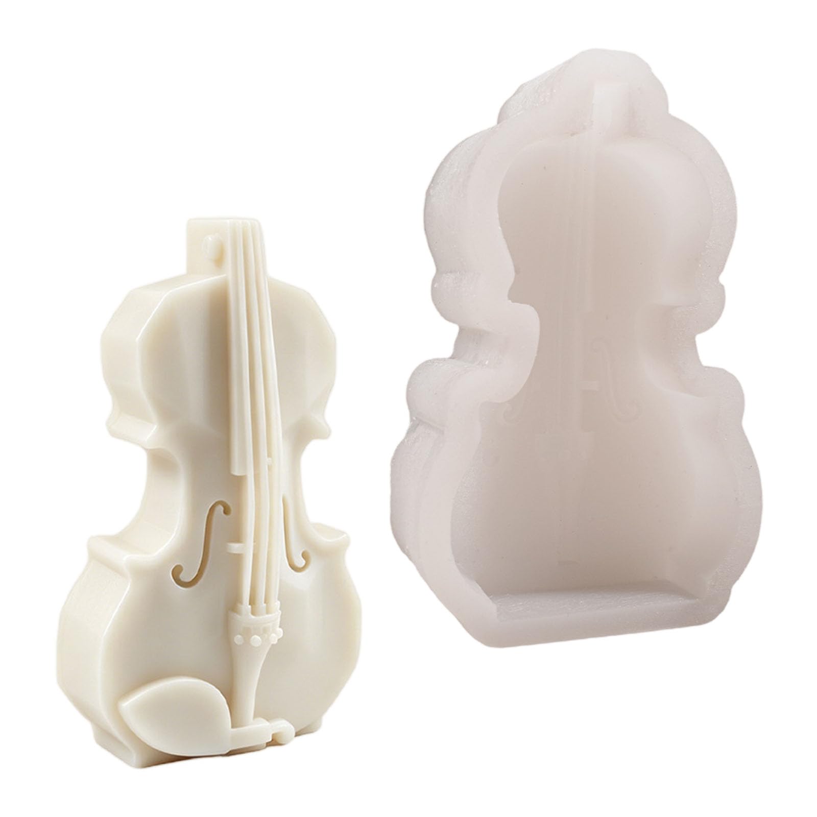 Yjcnelcr Violin Shape Silicone Molds Multipurpose Silicone for Resin Casting Soap Gypsum Figurine Silicon Viol Cast Food Grade Elastomer Cast Viol Shaped Candlewax Unique Candlewax