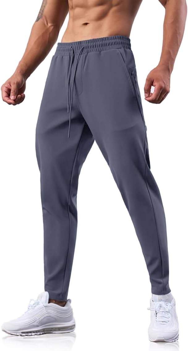 Men's Sweatpants with Zipper Pockets Joggers Athletic Running Workout Gym Stretch Tall Track Pants - Image 2