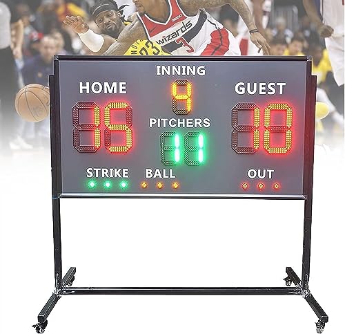 Marcador digital LED deportivo con soporte de rueda miniatura 1