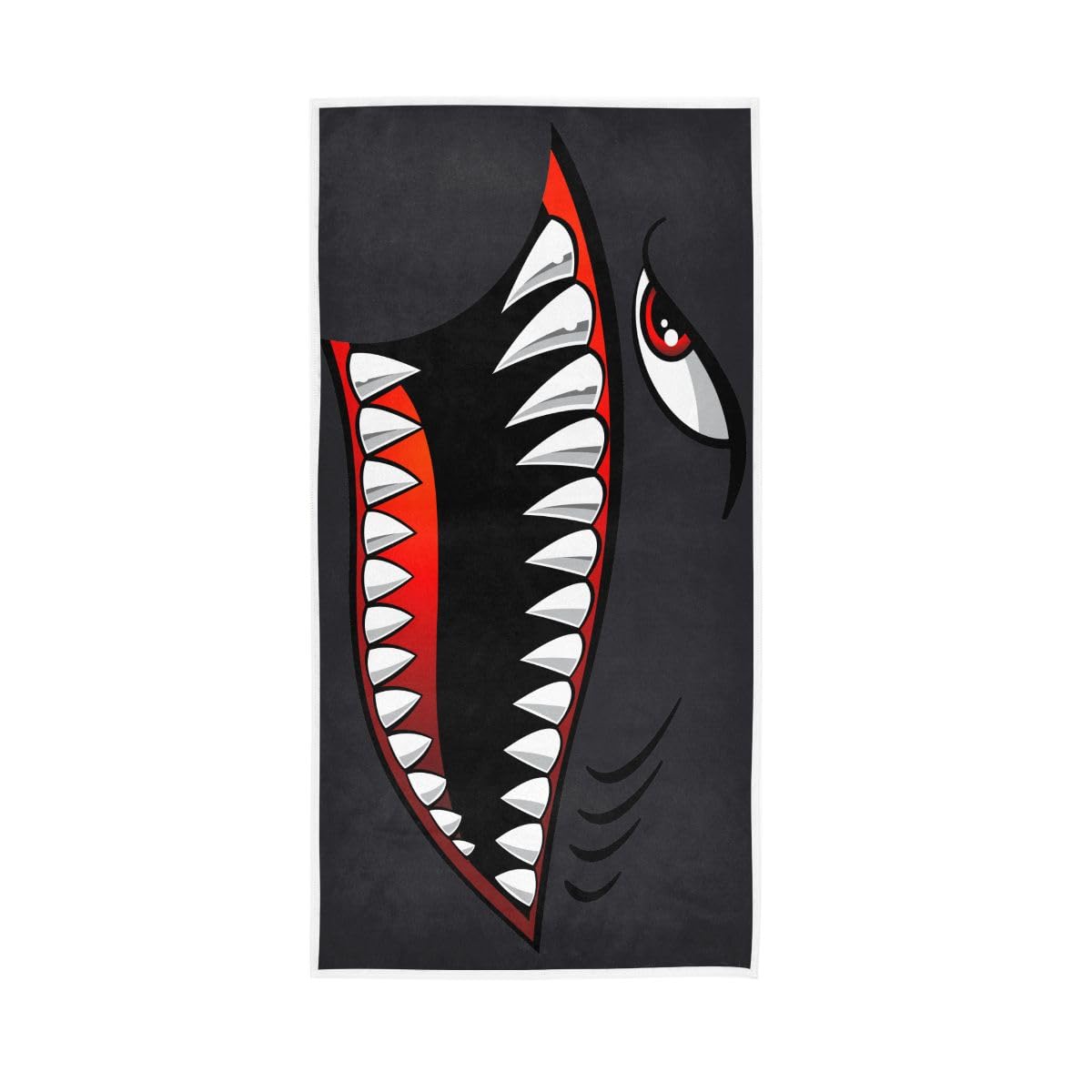 LSRCPD Cartoon Shark Fangs Hand Towels Soft Washcloths Hand Towels Cotton 15 x 30 Inch