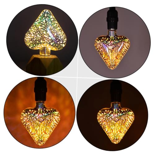 Ampoule LED en verre 3D cœur à usage longue durée pour décoration intérieure