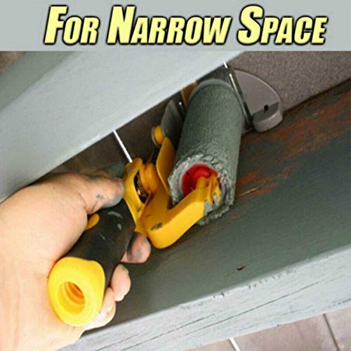 Paint Edger Roller Brush Paint Edger Tool Clean Up Paint Edger Combo Kit with 2 Replacement Rollers and 2 Brushes for Walls Ceiling Indoor Outdoor Painting