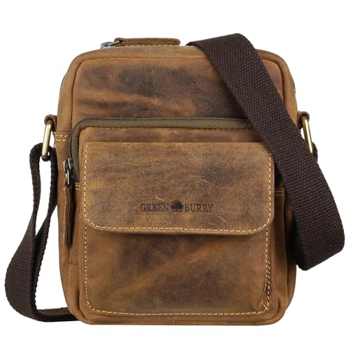 Greenburry Vintage Travel Umhänger Ledertasche braun