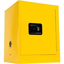 4 Gallon Flammable Storage Cabinet, Explosion Proof Storage Cabinets Steel Liquid Safety Cabinet Adjustable Shelf Fireproof Cabine with 1 Adjustable Shelf 2 Manual Closing Doors for Industrial Home