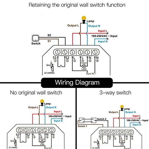 loratap lot de 2 interrupteur wifi alexa sans fil, compteur de consommation, va et vient parallèle, relais 3680w 16a, commutateur intelligent smart life, compatible avec google home