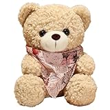 [Apparence Charmante] : Le jouet en peluche ours en peluche écharpe est rempli de remplissage tridimensionnel, et les yeux et le nez mignons donnent envie aux gens de faire des câlins et de se blottir.