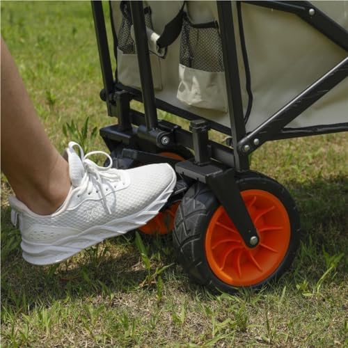 卓上折りたたみ収納トロリー付きポータブルビーチカート。アウトドア釣り、ピクニック、キャンプに最適。軽量で持ち運びが簡単。家族での冒険