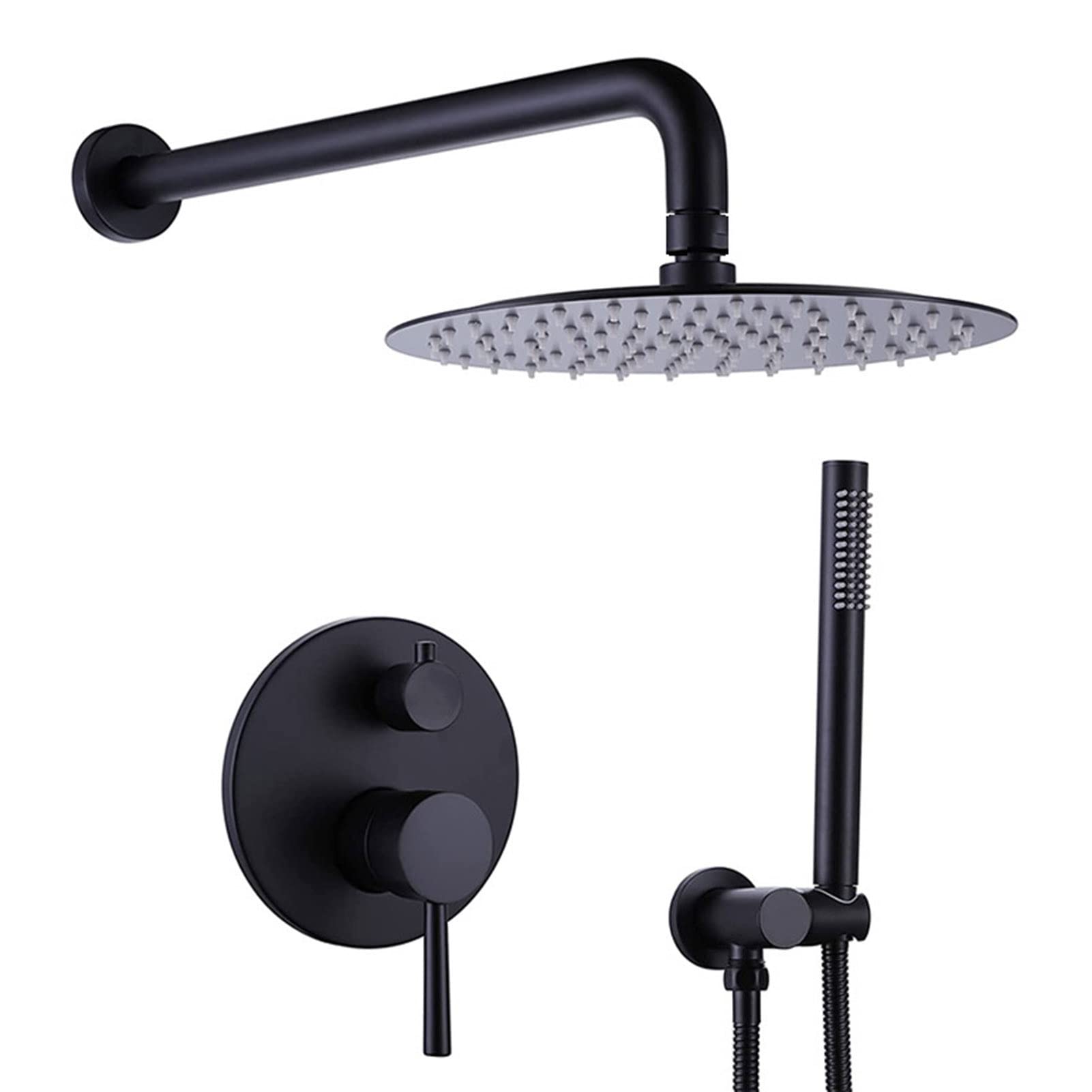SBCGFY High Pressure Black Rain Shower Head Combo Set - Wall Mounted Dual Showerhead With Handheld, Modern Bathroom Rainfall Faucet For Ultimate Shower Experience,
