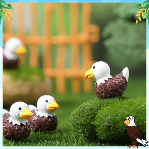 Image of 50 Pcs Bald Eagle Ducks Toy Figures, Mini Bald Eagle Resin Ducks Bulk, Tiny Bald Eagle Figurine Dress up Duck Toy for Party Favors (Bald Eagle)