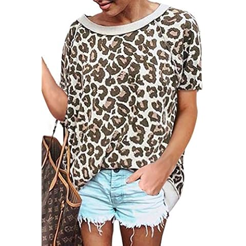 Women's Short Sleeve Pullover Crew Neck Color Block Side Split Loose Casual Tunic Tops (XL, DD-Green) Cover