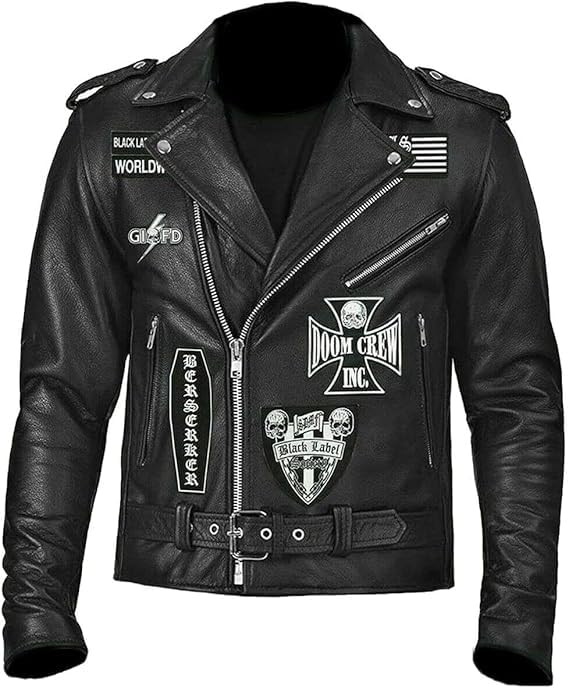 Black Label Society Skull Patch Motorcycle Vest For Men – Real Leather Biker Jacket For Rock & Metal Fans2