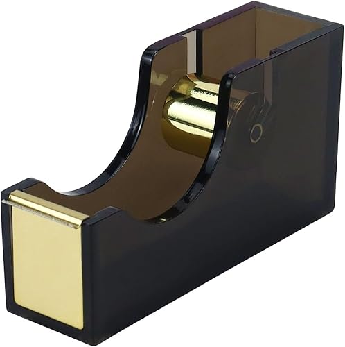 Dispensador de cinta acrílica negra dorada para escritorio soporte para cortador de cinta de enmascaramiento de escritorio dispensador de cinta de