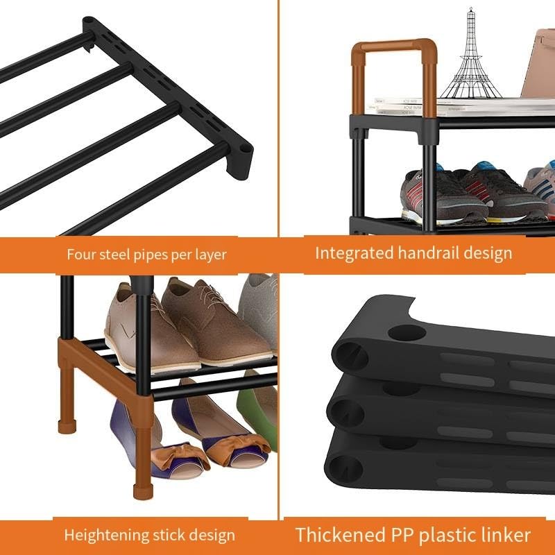 Étagère à chaussures en métal réglable et multi-couches pour un rangement de maison optimisé