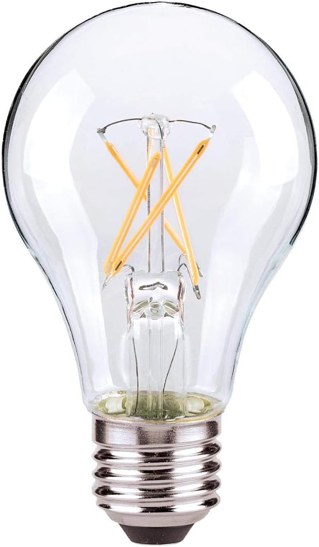 Satco S29879 8 Watt A19 LED; Clear; Medium Base; 2700K; 800 Lumens; 120 Volt 6-Pack California Compliant