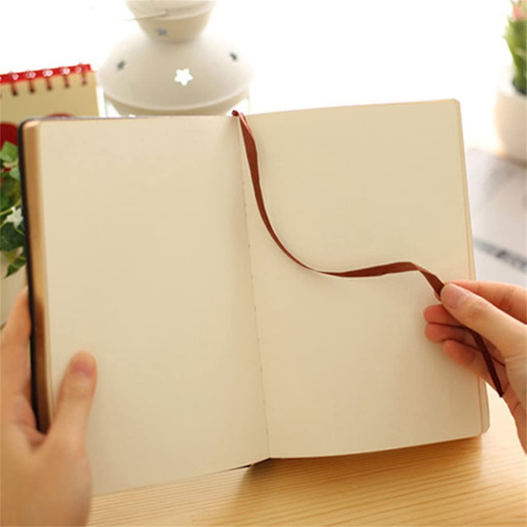 TAHALI Cuaderno en Blanco con Borde Dorado Retro súper Grueso, Bloc de Notas Suave con Estampado en Caliente, Pintura Grande, papelería for Diario