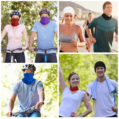 Image of Geyoga 6 /9 Pcs Summer UV Protection Cooling Neck Gaiter Scarf Face Clothing Neck Gaiter Mask Sunscreen Breathable Bandana