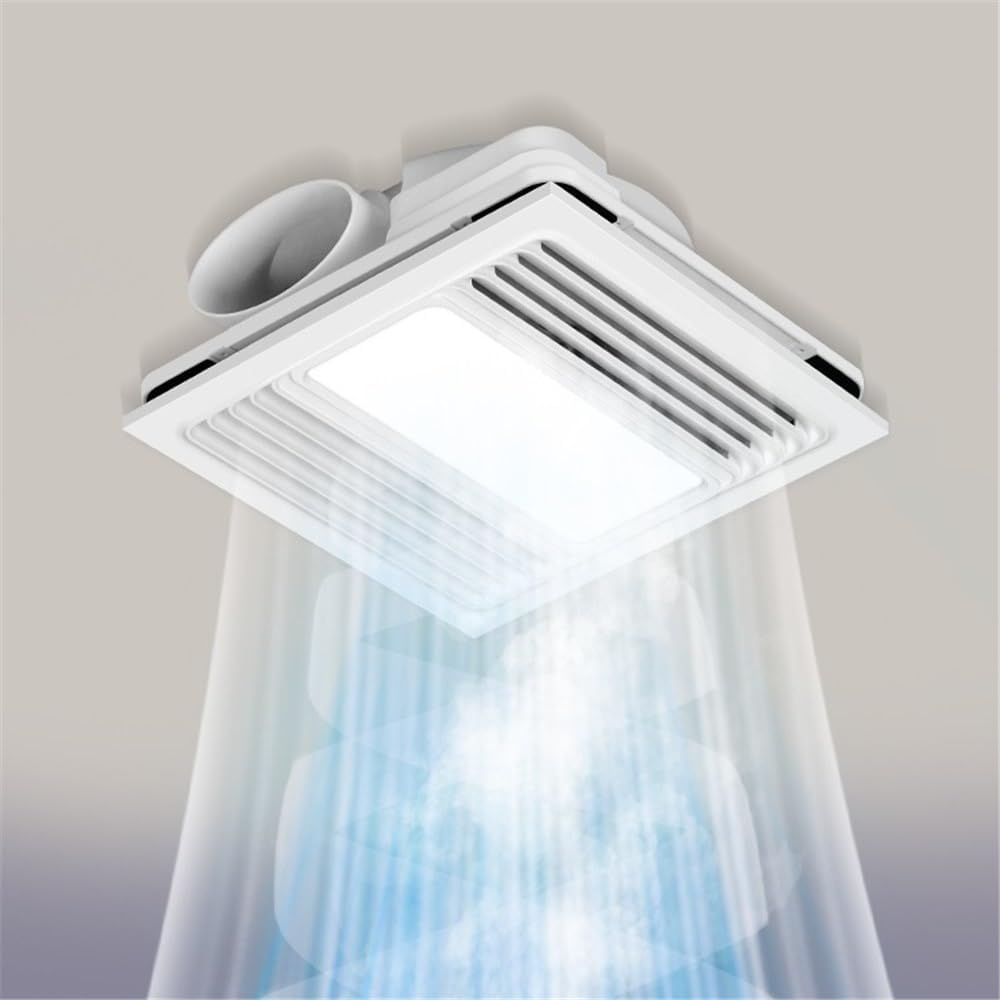 換気扇 天井 ユニバーサル 極薄 9cm 照明 換気 2-in-1 キッチン バスルーム LEDライト 排気ファン 浴室抽出ファン