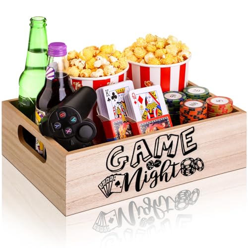 Movie Night Supplies Snack Trays with Handles Reusable Wooden Mov...