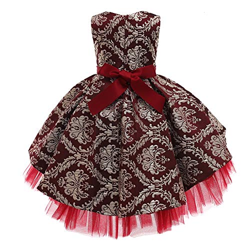 MYRISAM Vintage Girls Jacquard High Low Birthday Dress Princess Pageant Wedding Tulle Evening Dance Christmas Party Ball Gown3