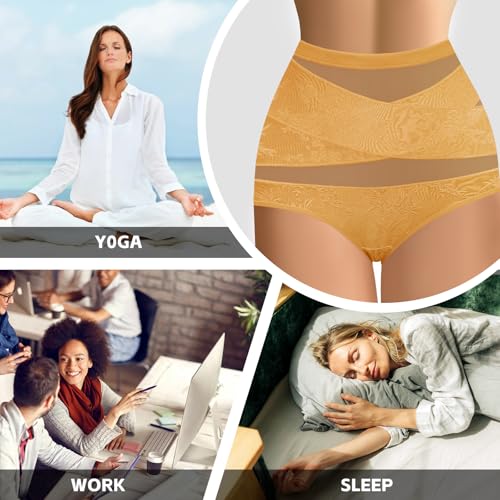 Image of High Waisted Underwear for Women, Slight Tummy Control Full Coverage Ladies Panties,Soft Breathable Postpartum Briefs