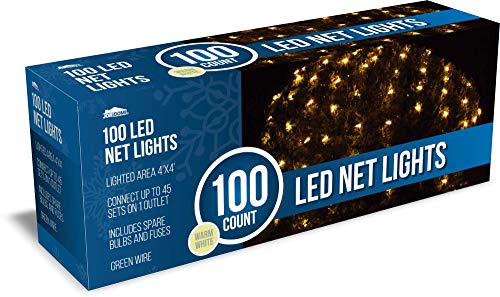 Joiedomi 100 LED Christmas Net Lights for Indoor & Outdoor Decorations, Christmas Events, Christmas Eve Night Decor, Christmas Tree, Bushes (Warm White) Joiedomi 100 LED Christmas Net Lights for Indoor & Outdoor Decorations, Christmas Events, Christmas Eve Night Decor, Christmas Tree, Bushes (Warm White)
