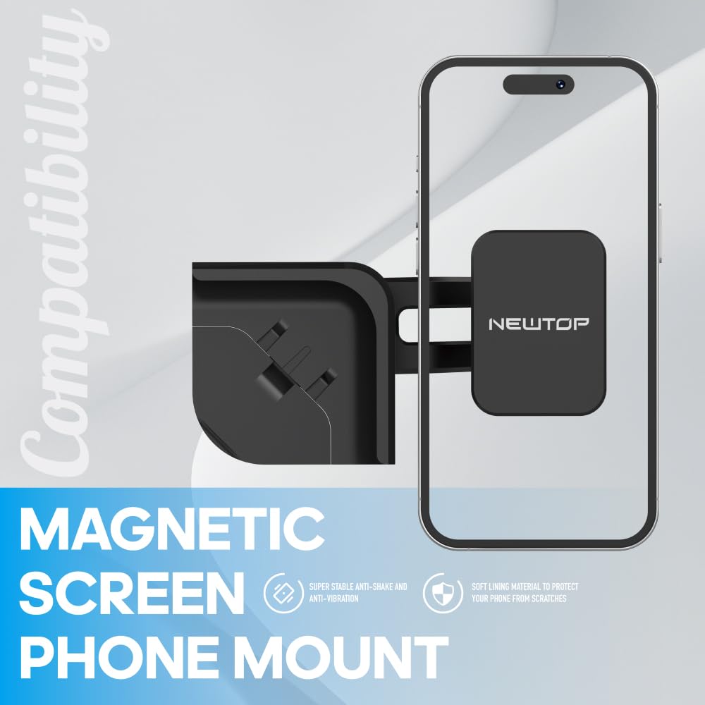 Supporto Magnetico N NEWTOP ST30 Per Auto – Pinza Con Vite Per Bocchette Aria, Rotazione 360°, Magneti N52 Per Smartphone E GPS