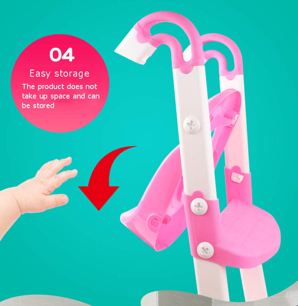 Reductor De WC Portatil, Asiento De Entrenamiento 3-in-1 Potty Travel Potty Y Toilet,Pink