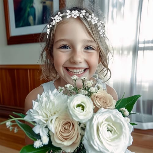 First Communion Gifts for Girls- First Holy Girl Figurine with Keepsake Box & Flower Girl Headpiece & Cross Necklace & Cross Bracelet Included, 1st Communion Gifts for Girls4