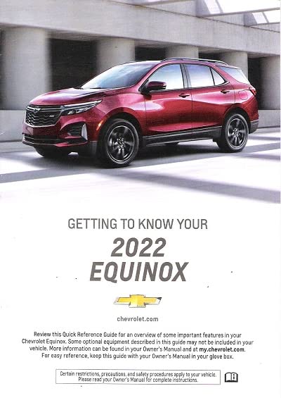Front cover of the 2022 Chevrolet Equinox Quick Reference Guide showing a red Equinox SUV.