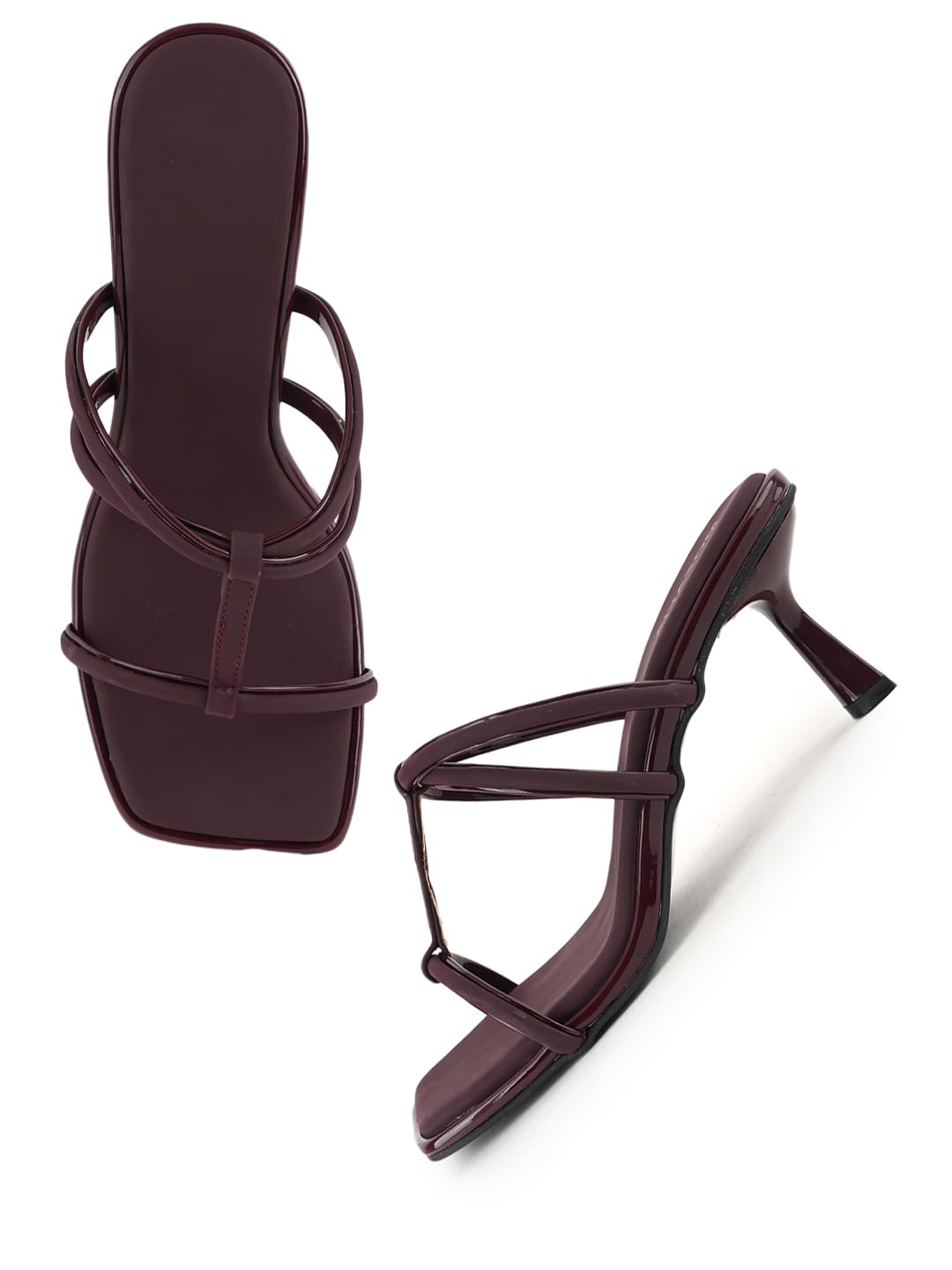 Maroon Tassel Accented Formal Heels - Deep Color Heeled Loafers-image-31