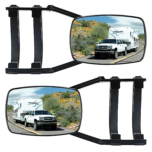 Piclafe Mirror Extenders For Towing Universal Clip-on Towing Mirrors 360 Degree Adjustable Extension Mirrors for Towing Trailer Truck 2pcs