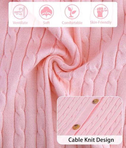 Girls Cardigan Long Sleeve Button Front Sweater Toddler Kids Knit School Uniforms Sweaters with Pockets 3-12 Years