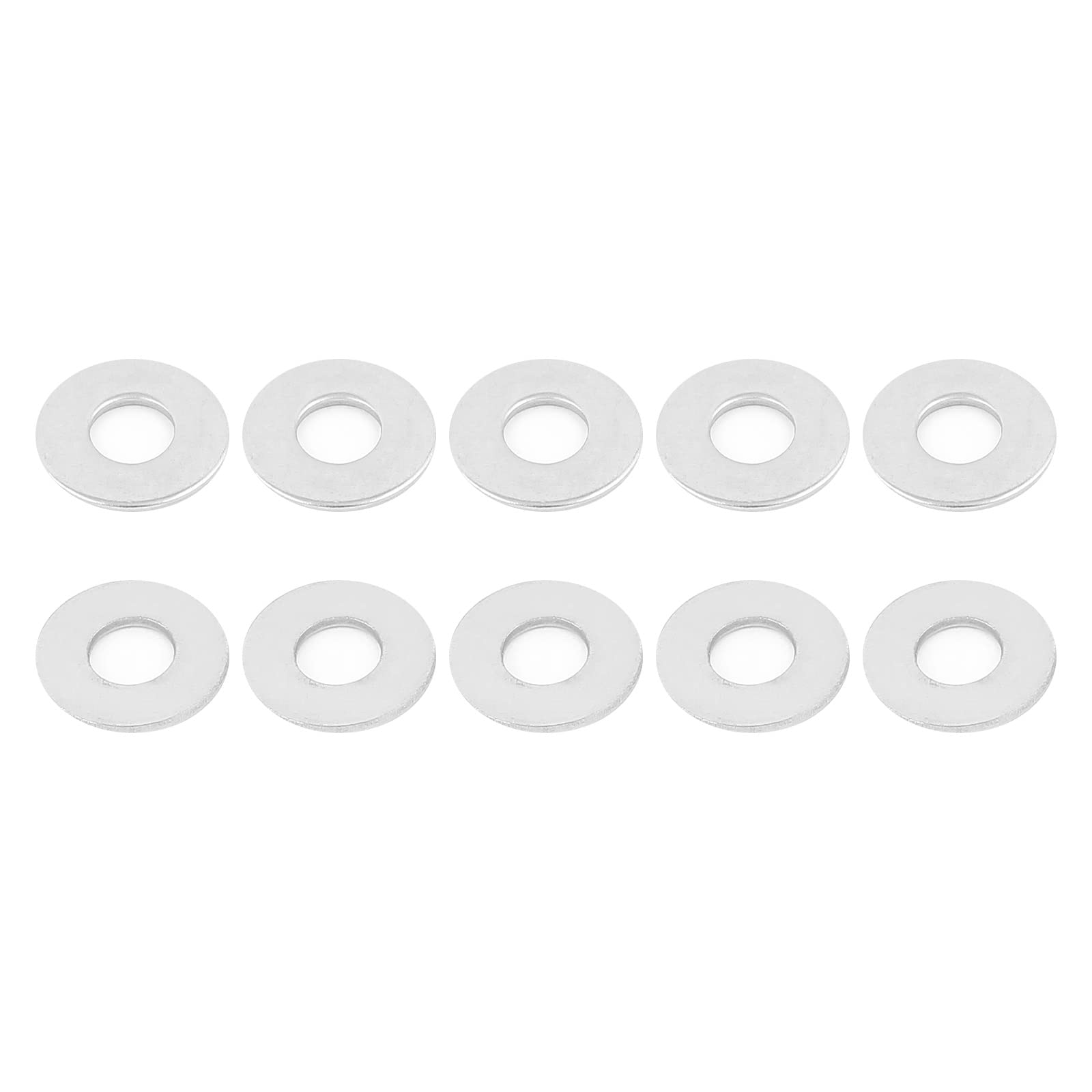 DTGN 10mmx25mmx2mm(IDxODxT) 304 Stainless Steel Flat Washers - 10Pack - Good for Industrial Machinery - Flat Ring Gaskets - Silver Tone