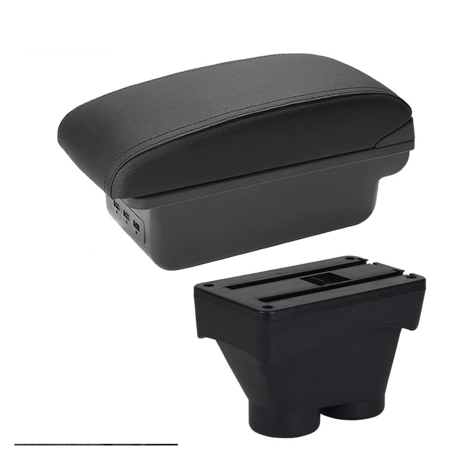 For Peugeot 208 2012-2018 Car Armrest Box Storage Box Car Accessories Retrofit Interior Details Auto Holder Ashtray(B2 3USB)