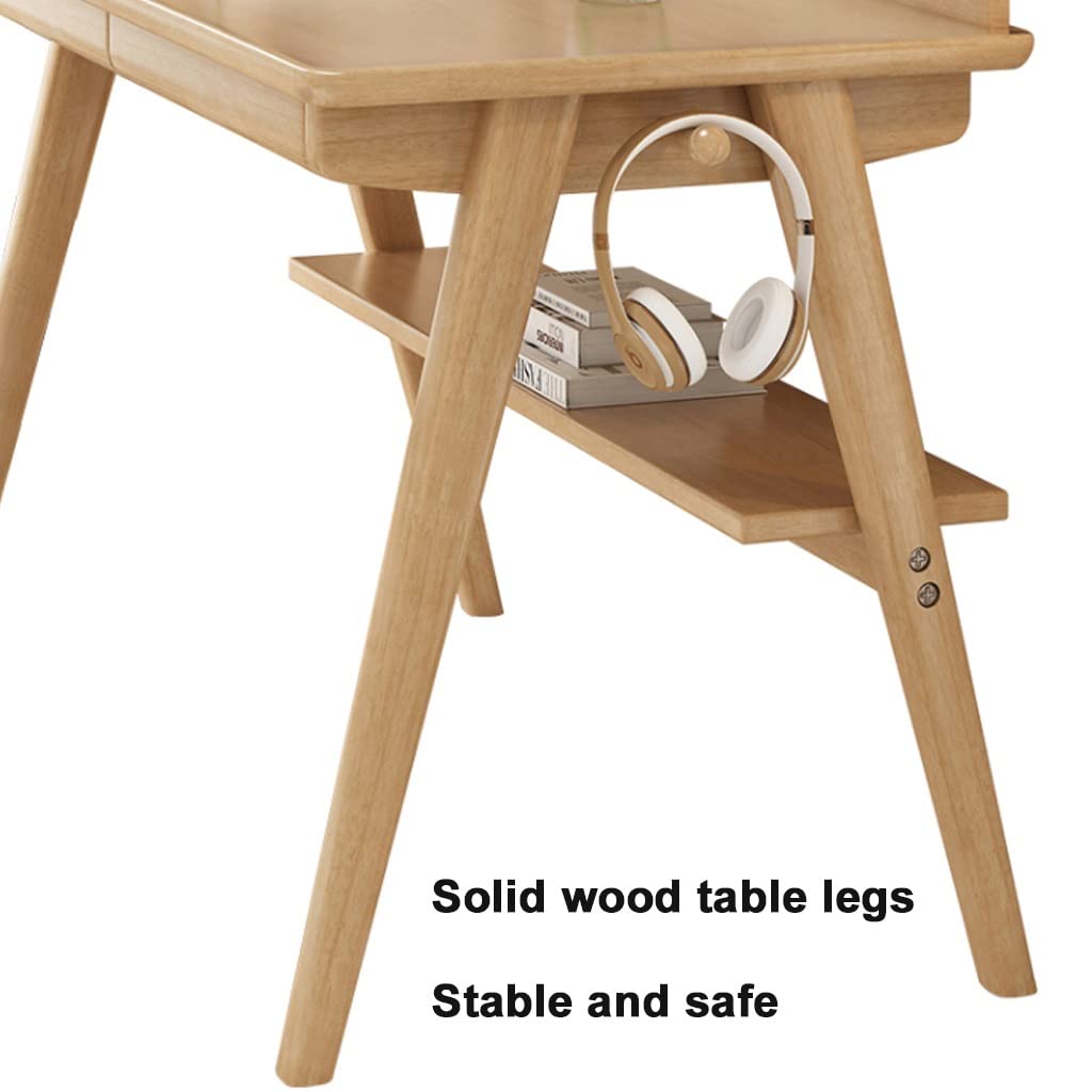 Scrivania in legno massello per casa e studenti Semplice camera da letto Scrivania con gambe robuste 100x55x75cm Colore legno t per studio e lavoro