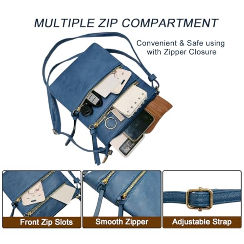 Crossbody Bags for Women Leather Purse Shoulder Handbags with Adjustable Strap Zipper Pocket with Tassel4