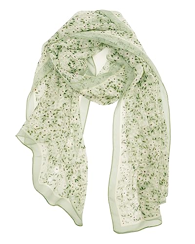YOUR SMILE Ladies/Women's Lightweight Floral Print/Solid Color mixture Shawl Scarf For Spring Summer season (205)