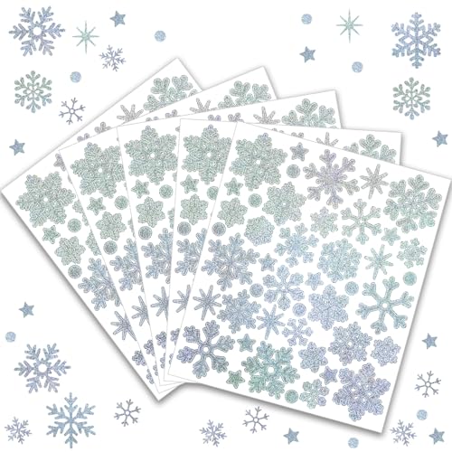 Ovanda Weihnachtsaufkleber, 5 Blatt/220 Stück Glitzernde...